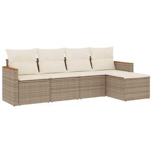 Ensemble de canapé de jardin modulaire en rotin PE beige 5 pièces, meubles d'extérieur confortables et élégants - Product Image 2