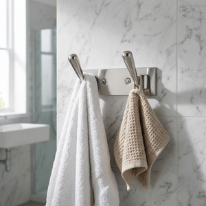 Premium quality Dual Wall Hook Stainless Steel Double Hook <b>Hanger</b> for Bathroom Bedroom Coat Towel and Clothes Storage Organizer - Product Image 3
