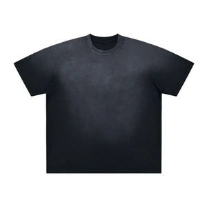เสื้อยืดคอกลมแขนสั้นผู้ชาย ทรงปกติ สีพื้น ผ้าเจอร์ซีย์ถัก สวมใส่สบาย สีดำ ผ้าฝ้าย 100% ระบายอากาศได้ดี - Product Image 3