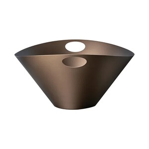Moderna Enfriadora de Champán en Forma de Bote, Elegante Cubeta para Bebidas de Metal Marrón, Cubo de Hielo Contemporáneo con Acabado Cobre Mate - Product Image 2
