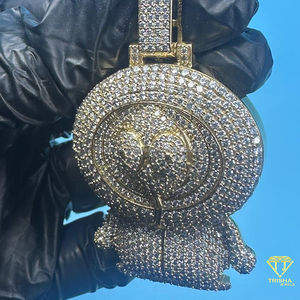 Colgante de Personaje de Dibujos Animados en Plata 925 con Incrustaciones de Circonitas, Joyería Hip Hop - Product Image 1