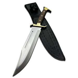 Cuchillo Bowie Hecho a Mano, DIY, OEM, Hoja de Acero D2, Mango de Madera con Funda de Cuero, 15 Pulgadas, Cuchillo Personalizado para Exteriores - Product Image 1