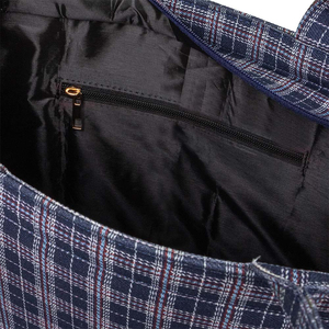 New Arrive Best Blue Color Check Design Canvas Tote <b>Bag</b> Custom Carry Long Handle Shopping Tote Cotton <b>Bag</b> Printed Design <b>Bags</b> - Product Image 5