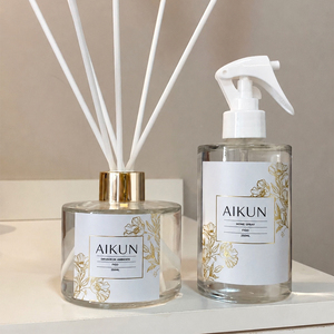 AIKUN Clear Glass Alcohol Free Private Label Home <strong>Diffuser</strong> <strong>Reed</strong> Stick Set <strong>Reed</strong> <strong>Diffuser</strong> for Bedroom Hotel Wholesale Custom OEM - Product Image 2