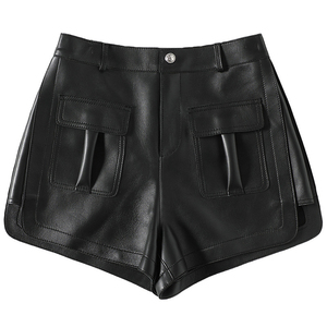 Custom Summer Real <b>Leather</b> <b>Shorts</b> Custom Women's Casual High Waist <b>Leather</b> <b>Shorts</b> <b>Leather</b> Pants Womens CustomMade Women <b>Shorts</b> - Product Image 1
