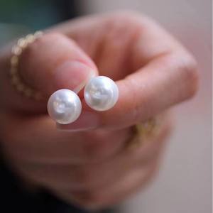 Pendientes de Perlas de Agua Dulce al por Mayor, Plata de Ley, Perlas Blancas Australianas, Joyería Fresca y Moderna - Product Image 1