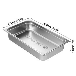 Vassoio per bagnomaria professionale anti-inceppamento in acciaio inox spessore 0,8 mm, profondità 4 pollici, per ristoranti e hotel - Product Image 6