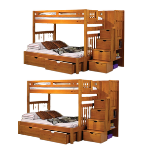Litera de madera Cama doble de madera de teca maciza para muebles para niños con almacenamiento Cómodo diseño y producto Costumiz - Product Image 2