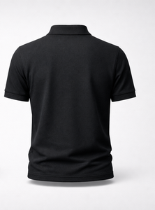 Camiseta Polo Negra con Logotipo Personalizado OEM – Polo de Hombre de Algodón Piqué Premium – Fabricante de Uniformes y Corporativo de Marca Privada - Product Image 5
