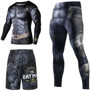 Unisex Compression Rash Guard Set Long Sleeve Shirt Shorts Full Length Pants Sublimation Print Quick Dry Anti-Bacterial UV - Product Image 6