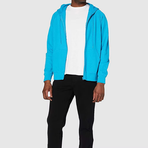 Sweat à capuche bleu pour homme, en coton doux de qualité supérieure, streetwear décontracté, veste légère à capuche, confortable pour tous les jours, hiver - Product Image 5