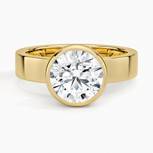 Bague solitaire moderne sertie de diamants - Product Image 1