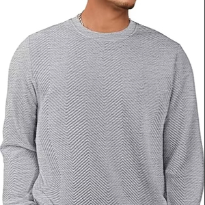 <b>Men's</b> Crewneck <b>Fleece</b> Pullover Sweatshirt 100% Cotton Winter Streetwear Long Sleeve OEM Service - Product Image 1