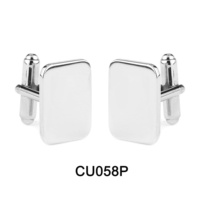 Gemelos rectangulares lisos de joyería de plata para hombres, joyería de plata para hombres, diseño personalizado