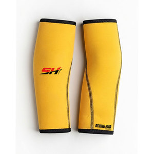 Manchons de coude en néoprène jaune vif pour entraînement intensif quotidien – Équipement de fitness personnalisé à prix abordable - Product Image 1