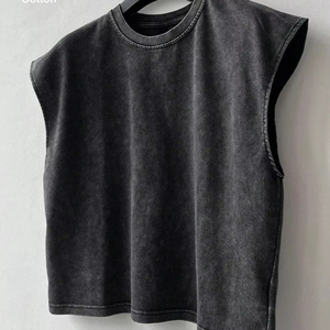 Camiseta Personalizada para Hombre, 100% Algodón, Lavado Ácido, Estilo Casual para Toda Temporada, Color Sólido, Vintage, Streetwear, Cómoda, de Alta Calidad, Antiarrugas - Product Image 3