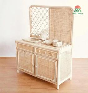 Ensemble de cuisine en rotin pour enfants, design tropical, meubles écologiques faits à la main du Vietnam - Product Image 1