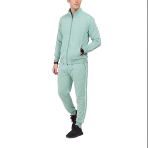 Custom Logo Winter Skinny 100% Cotton Lightweight Tracksuit Casual Breathable Anti-Bacterial <b>Hoodie</b> and Jogger Set for Men - Product Image 1