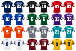 Camiseta de Fútbol Americano Personalizada Azul Cielo, Transpirable, de Malla, Uniforme de Equipo Azul Claro, Número Cosido, Cuello en V, para Práctica - Product Image 5