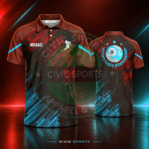 Camiseta Polo Personalizada de Manga Corta para Hombre, Impresión Digital, para Boliche, Snooker, Deportes, Equipos, Cuello con Botones, Venta al Por Mayor, Personalizable - Product Image 1