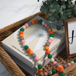 Guirnalda de cuentas de madera con cuerda de yute y borlas a cuadros, cuentas colgantes para decoración de jarrones, bandejas escalonadas y paredes, estilo rústico otoñal para el hogar. - Product Image 4