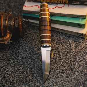 Cuchillo de Caza Hecho a Mano Personalizado, Compatible con OEM, Hoja Fija, Funda de Cuero, Supervivencia al Aire Libre, Camping, Acero con Alto Contenido de Carbono Premium - Product Image 1