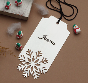 Marcapáginas Navideño Personalizable con Recorte de Copo de Nieve - Product Image 1