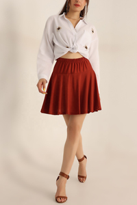 Jupe décontractée écologique pour femme, 100 % polyester, design portefeuille, taille haute, mini, grande taille, tendance pour l'extérieur, vente en gros - Product Image 2