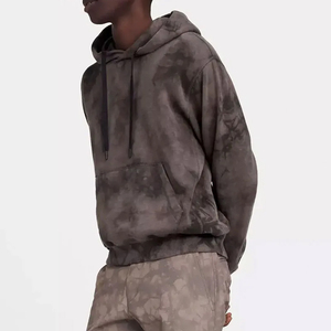Sweat à capuche respirant et écologique, brodé, motif écossais délavé, style streetwear décontracté, couleurs personnalisables, avec poche - Product Image 2