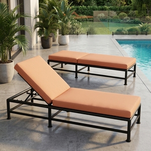Tumbona Moderna de Metal con Estructura con Recubrimiento en Polvo y Cojines Incluidos - Muebles KAG Modelo C1-513 para Uso en Exteriores - Product Image 6