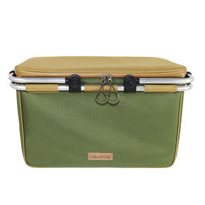 Camping Insulated Cooler Bag 20L Canvas Zipper Closure Picnic Handled Green Cooler Bags - Product Image 1