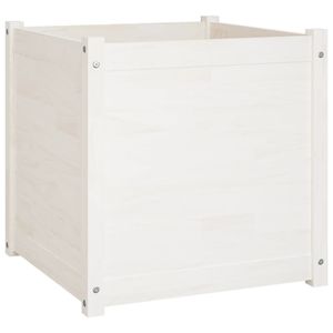 Ensemble de 2 jardinières en bois de pin massif blanc 23,6x23,6x23,6 pouces Pots et jardinières à fleurs - Product Image 3