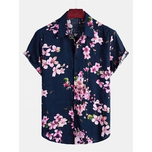 Chemise imprimée à manches courtes pour hommes, 100% coton, vente en gros, Logo personnalisé - Product Image 1