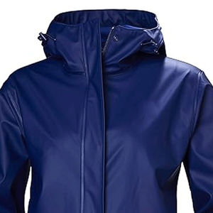 Imperméable long noir personnalisé pour femme, imperméable, respirant, coupe-vent, séchage rapide, polyester/coton - Product Image 5