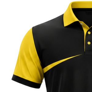 Camiseta Deportiva de Cricket Negra y Amarilla para Hombre, Manga Corta, Uniforme de Equipo, Ropa de Entrenamiento, Ropa para Partidos de Cricket al Aire Libre - Product Image 4