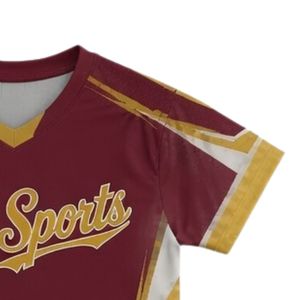 Maillot de lacrosse unisexe bordeaux et or sublimé, léger, en polyester, réversible, pour équipe, entraînement et matchs sportifs - Product Image 4