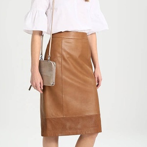 Jupes Femme Cuir Sexy-Soirée tenue club/Courtes-Cuir d'agneau Mode Couleur Marron Jupes en cuir pour femmes - Product Image 3
