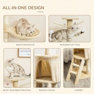 Lussuoso Tiragraffi Grande per Gatti in Legno Massello, Moderno e di Stile Contemporaneo, con Cuccia Interna per Gatti, Ideale per Arrampicarsi e Giocare - Product Image 5