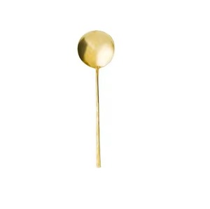 ช้อนด้ามยาวเคลือบทอง ขัดเงา ดีไซน์มินิมอล สำหรับงานเลี้ยง ช้อนโลหะ - Product Image 1