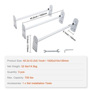 Portaequipajes de Techo para Camioneta de Acero Aleado, 3 Barras, Capacidad de 750 LBS, con Longitud Ajustable de 40.2 a 74.8 Pulgadas, para Autos - Product Image 6