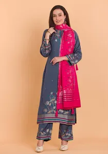 Safaa Brand Designer Viscose Woven Salwar Kameez Ladies <b>Kurta</b> Pant Set with Jacquard Dupatta Safaa kani <b>Women</b> Suits Material - Product Image 5