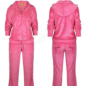 Survêtement en polaire rose pour femme, long, à capuche, avec fermeture éclair, poches latérales, vêtements d'hiver décontractés, coupe régulière - Product Image 5