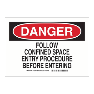 Panneau d'avertissement en PVC pour les zones de travail industrielles - Procédure d'entrée dans les espaces confinés - Danger - Product Image 3
