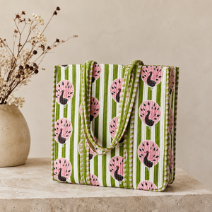 Sac fourre-tout matelassé en coton imprimé paon, grand format, élégant, bohème et écologique, pour femme, idéal pour le marché, les voyages et la plage - Product Image 2