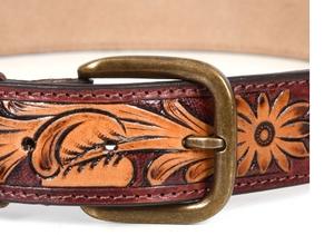 Ceinture décontractée tendance pour homme en cuir véritable avec boucle en alliage en forme de D, robuste, haute résistance, motif uni, longueur personnalisable - Product Image 2