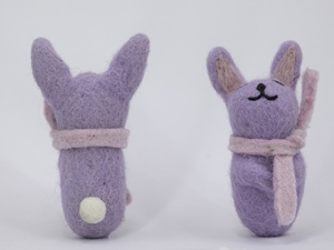 Wholesale Handmade Wool Felt Purple Easter Bunny for Garland, Hanging Ornament and Seasonal Decor - Product Image 2