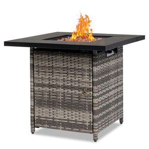 28-Inch Volcanic Stone Black Gas Firepit 50000 BTU Fire Table - Product Image 3