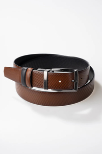 Cinturones Reversibles de Cuero Genuino para Hombre, Modernos y Formales, Cinturones Perforados Elegantes de Doble Cara para Jeans, Venta al Por Mayor con Logotipo Personalizado - Product Image 5
