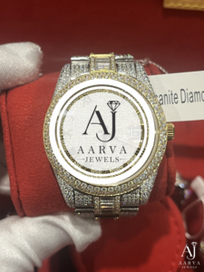 AARVA JEWELS นาฬิกาผู้หญิงหรูหรา โมอิสซาไนต์ กลไกมิโยตะตัวเรือนทองเหลือง สายสแตนเลส 40 มม. อะนาล็อกควอตซ์ - Product Image 2