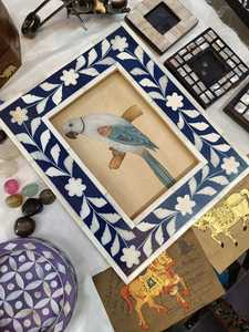 Top Selling Luxury Modern Bone Inlay Wooden UV Printed Foldable <b>Wall</b> Mount Photo Frame Indian Floral Artwork <b>for</b> <b>Living</b> <b>Room</b> - Product Image 3